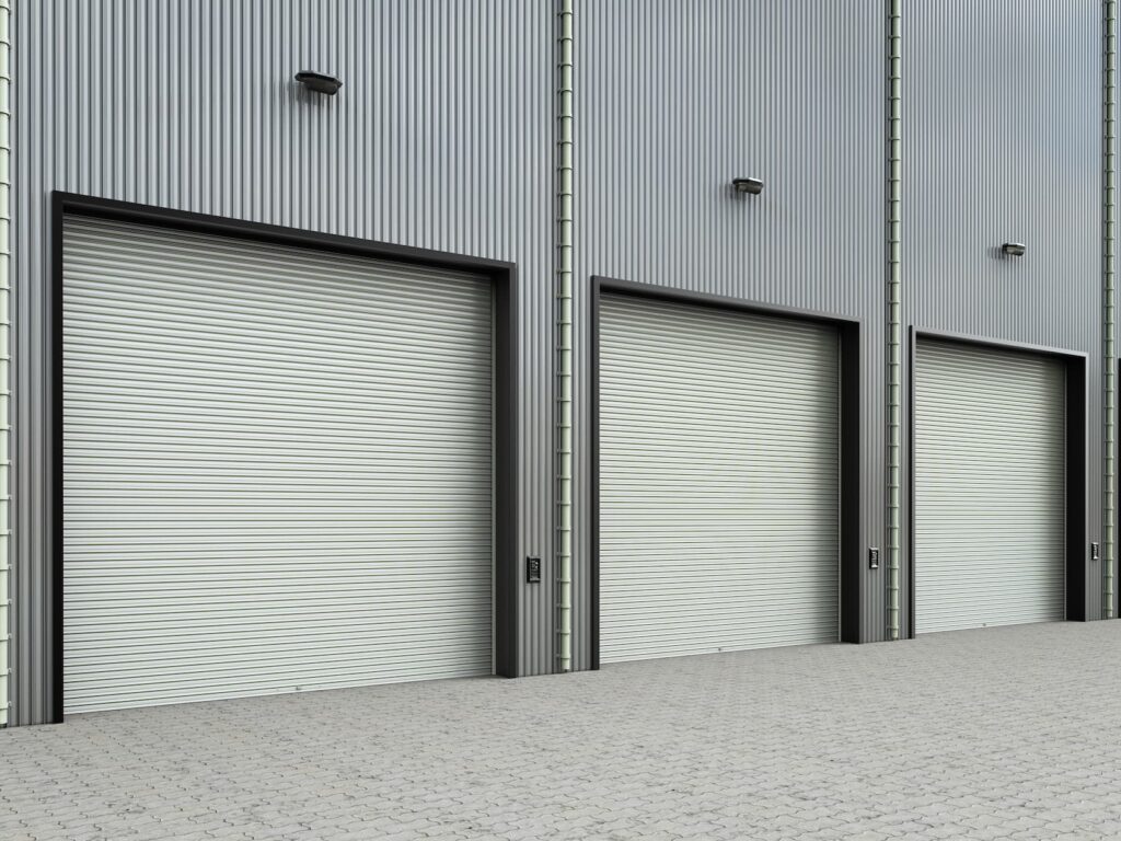 3d-rendering-warehouse-exterior-with-shutter-doors